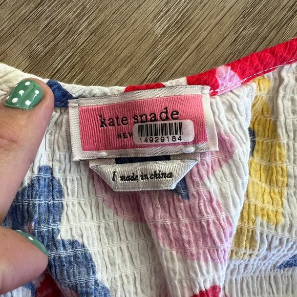 KATE SPADE Women's Summer Flowers Riviera Top Size L - Picture 7 of 9